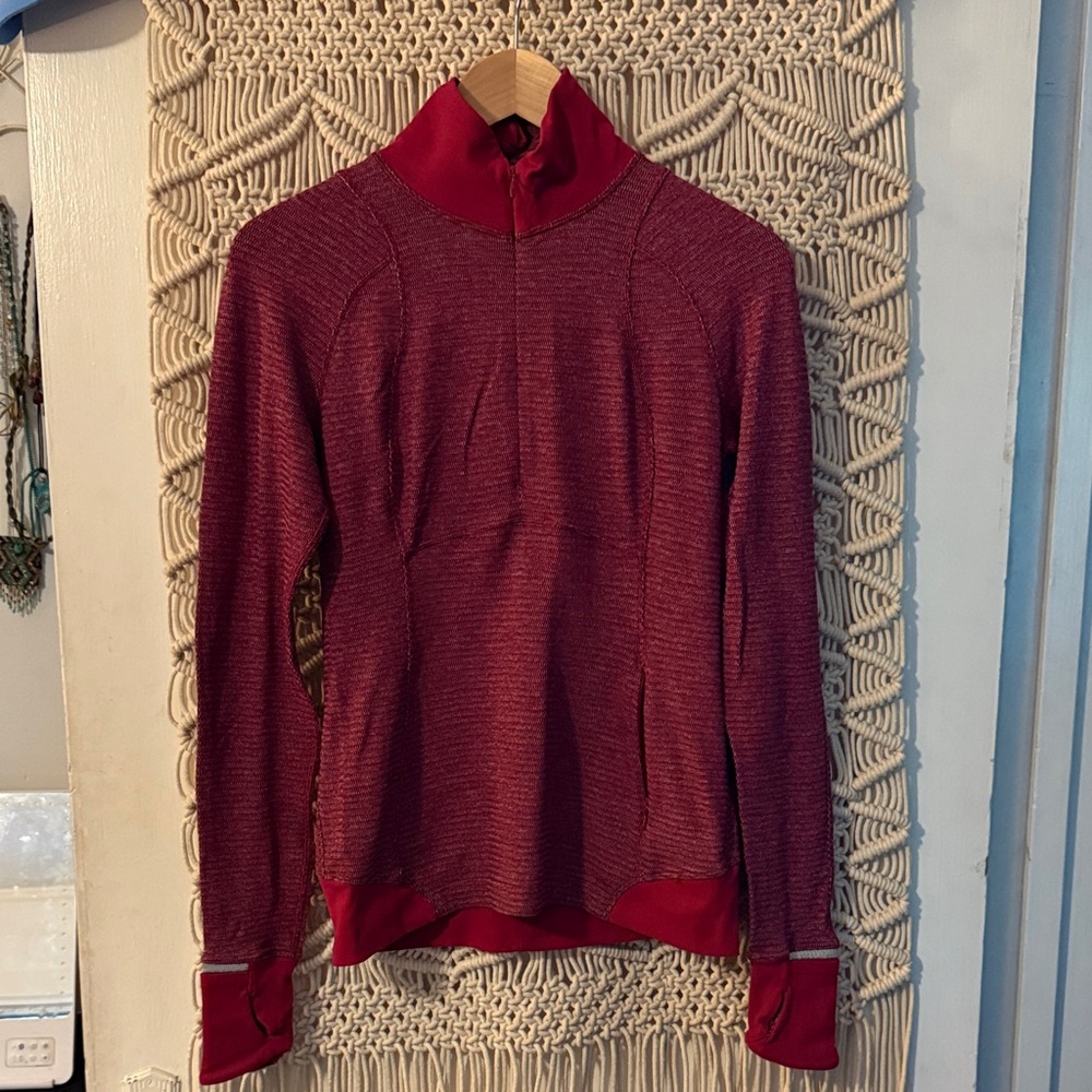 Lululemon Red Quarter-Zip Sweater, size 6, great condition